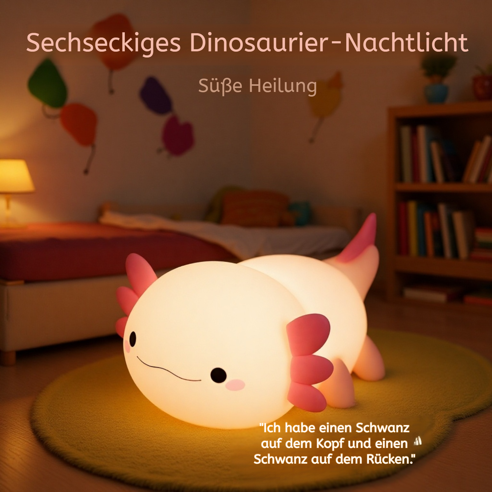 Sechseckiger Dinosaurier-Nachtlicht mit USB-Aufladung, stimmungsvolles Tisch- und Bettlampen