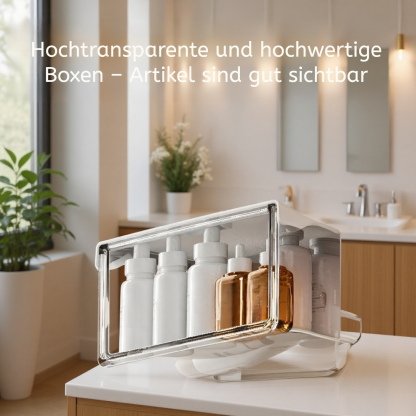 Transparente Aufbewahrungsbox für den Tisch, 33° geneigt, leicht zugänglich