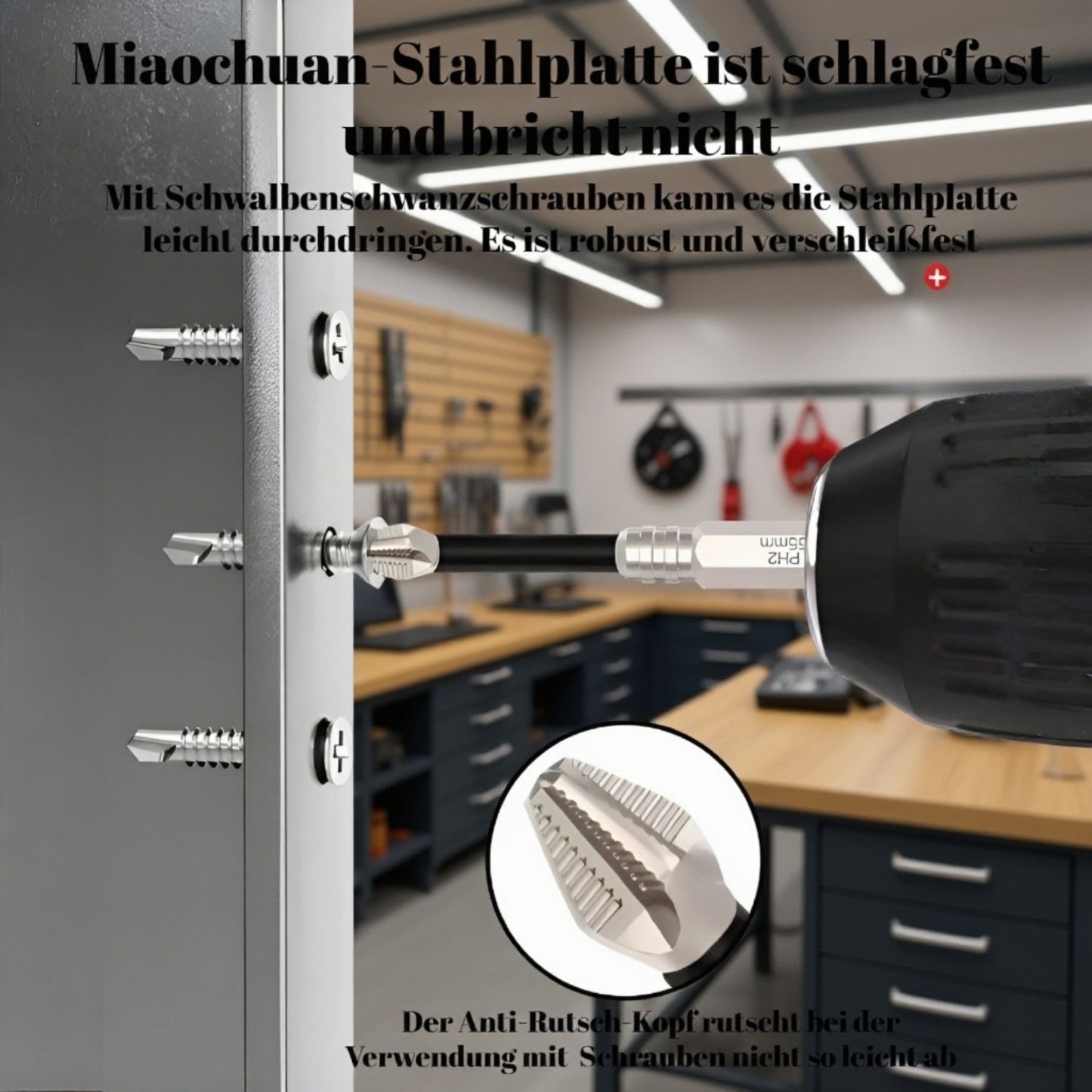 K5 Magnetischer, rutschfester Bit mit Gewinde, stoßfest für Schraubendreher