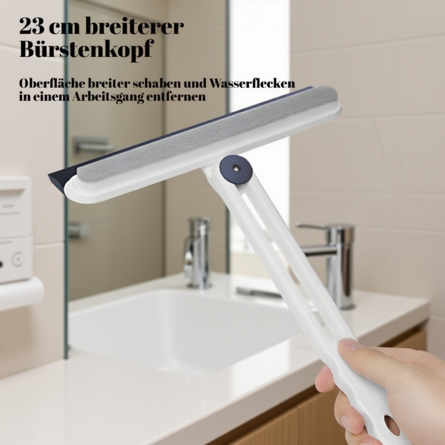 Doppelseitiger Glasabzieher für das Badezimmer