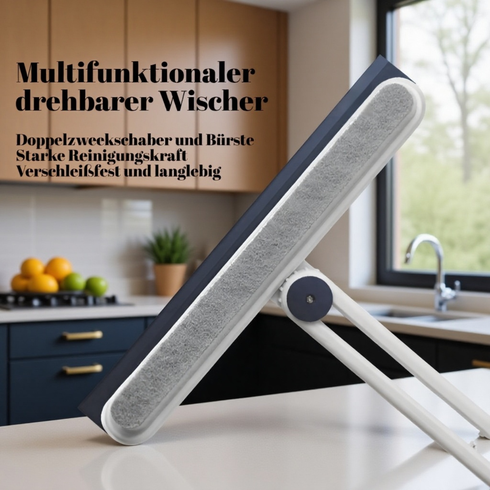 Doppelseitiger Glasabzieher im modernen Badezimmer