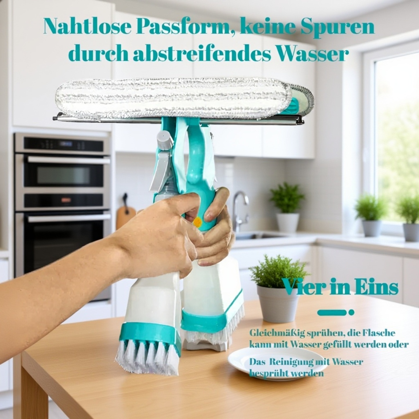 Multifunktionale Glas-Doppelbürste für den Haushalt