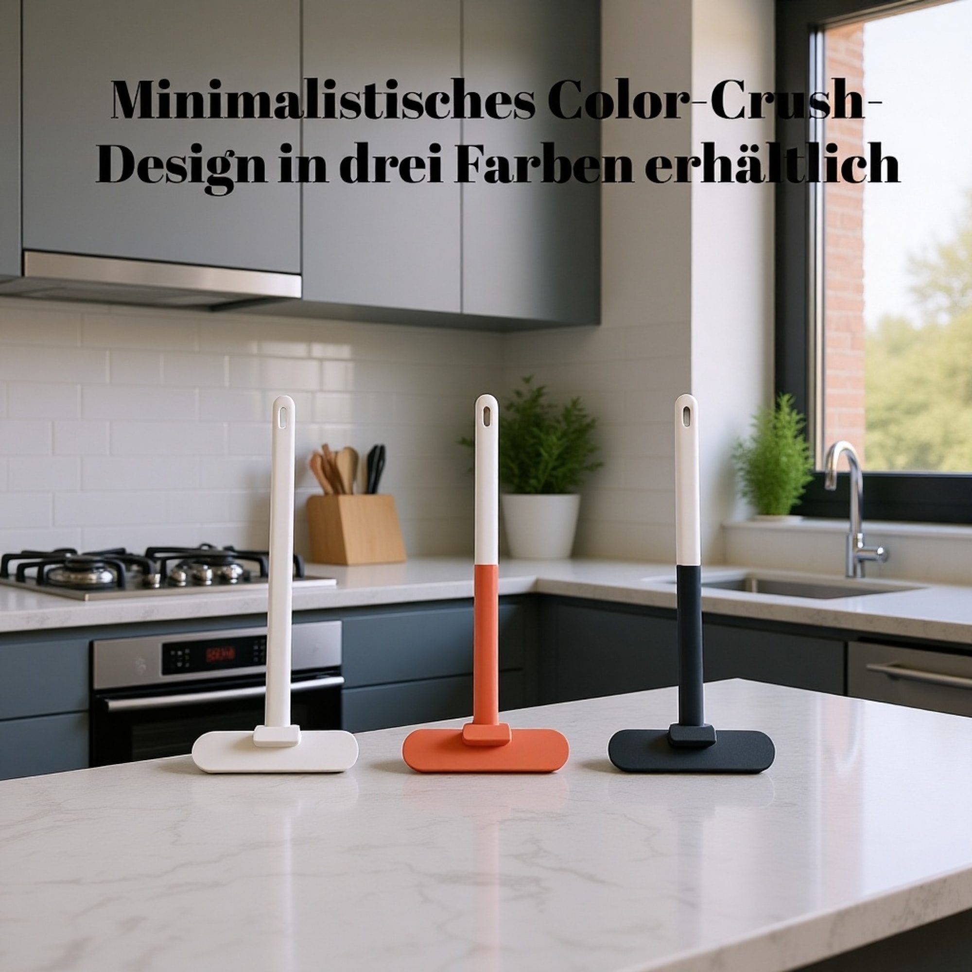 Abnehmbare Fensterreinigungsbürste im Einsatz am Fenster