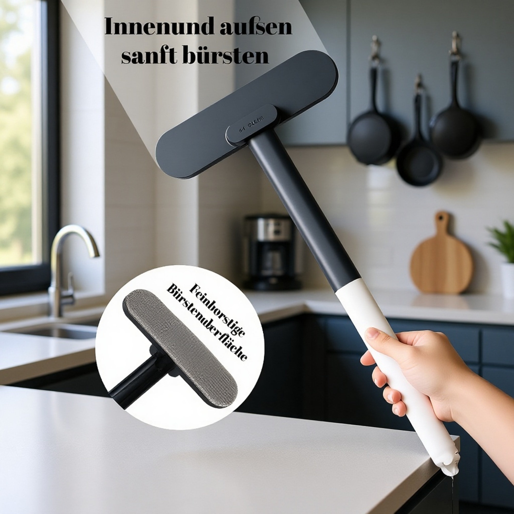 Fensterreinigungsbürste mit ergonomischem Griff für komfortable Handhabung