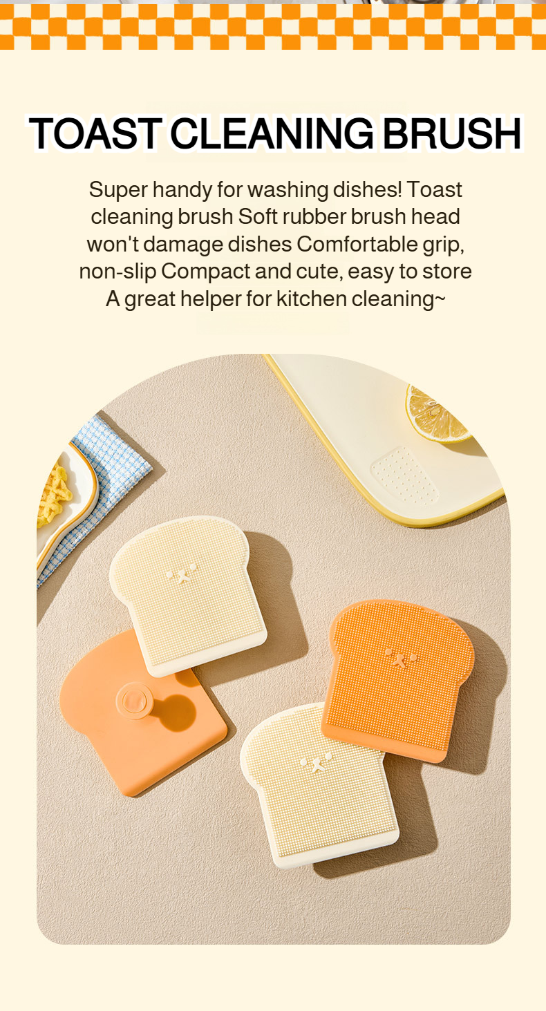 Flexible silicone brush scrubbing dishes