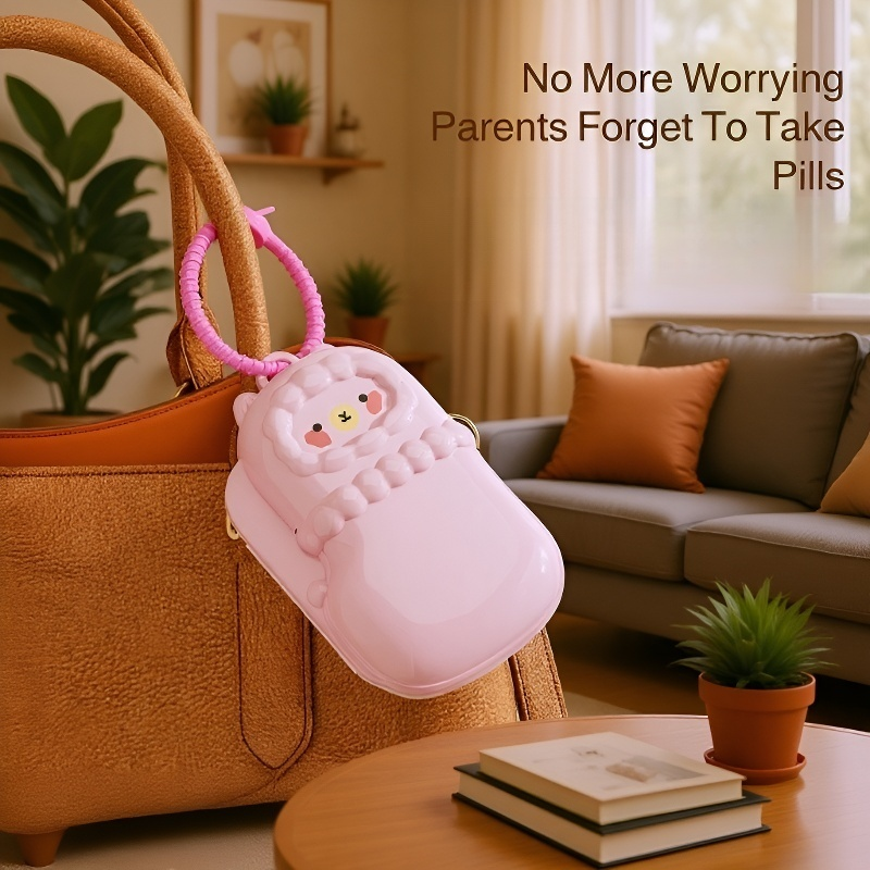 Travel-friendly alpaca pill box in hand