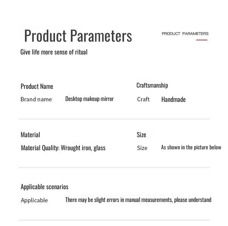 Elegant makeup mirror for beauty and cosmetics