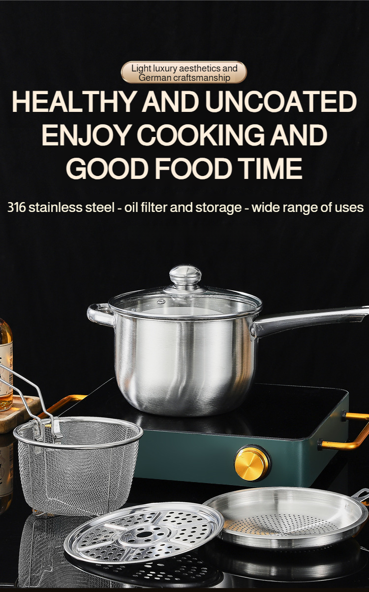 Large Capacity Stainless Steel Deep Fryer with Basket