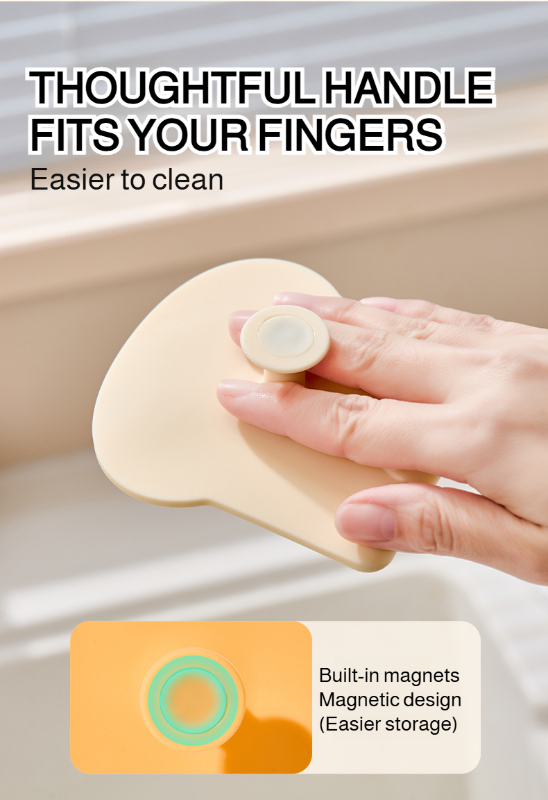 Easy to clean silicone dishwashing brush