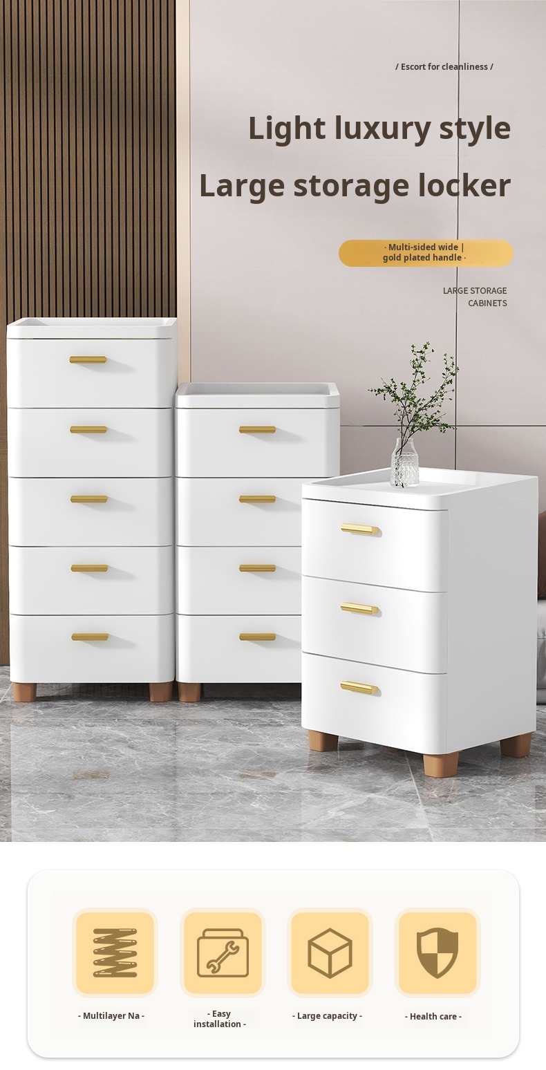 Front view of Multi-Layer Drawer Storage Cabinet