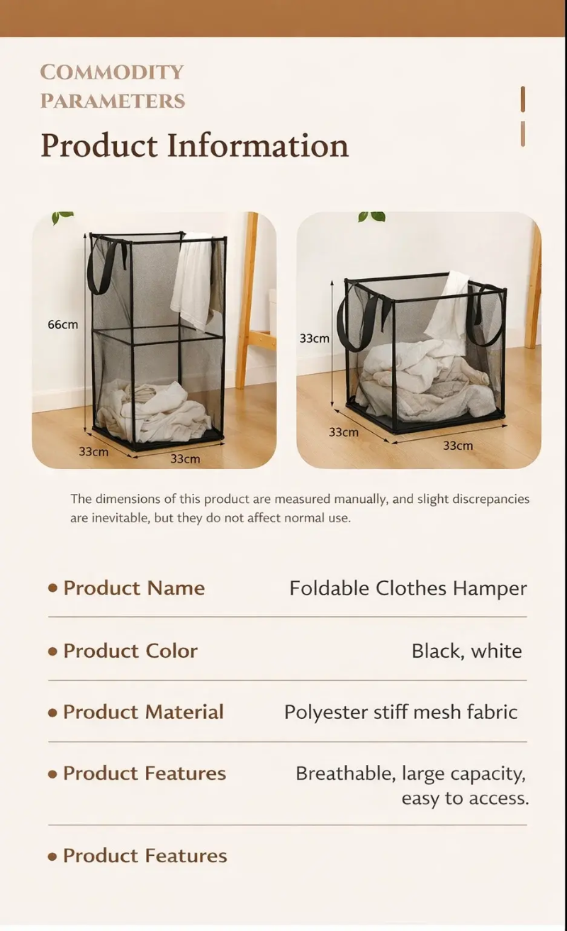 Spacious Home Laundry Basket holding clothes