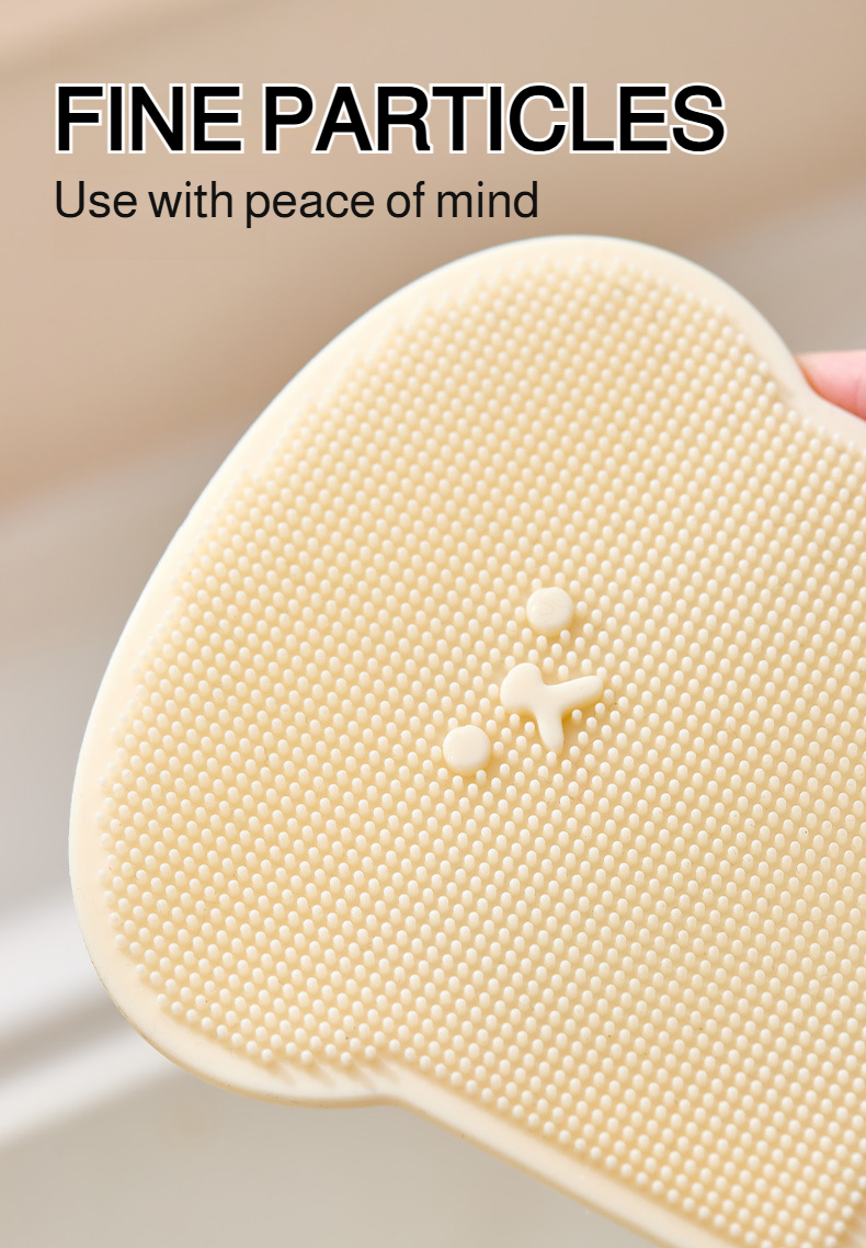 Durable silicone dish brush with ergonomic handle