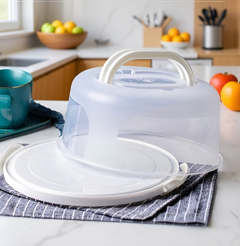 Travel-friendly cake carrier with sturdy handle