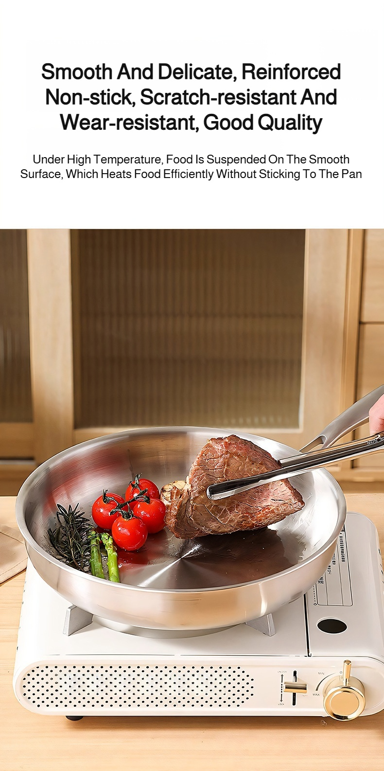 Side profile of triple-layer composite steel skillet