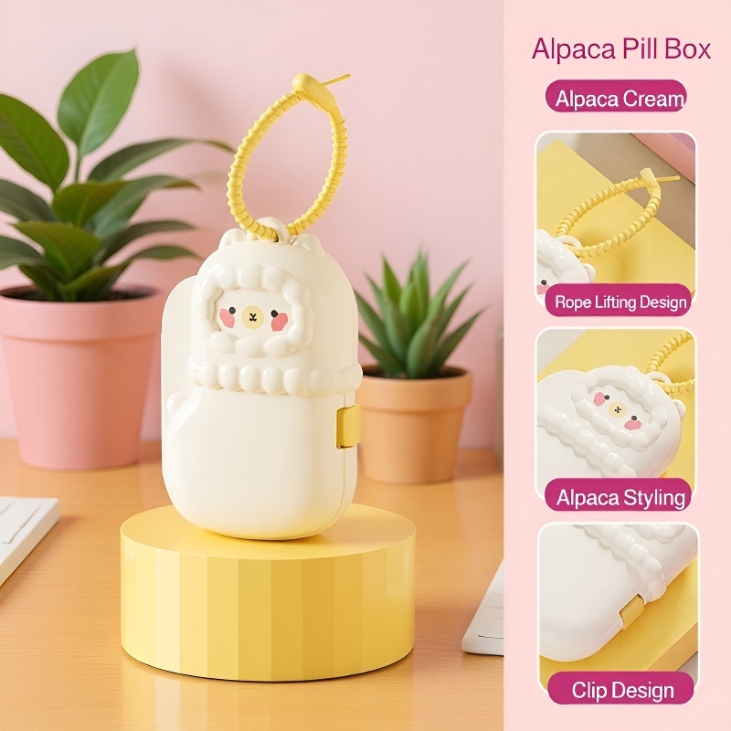 Compact alpaca pill case with secure closure