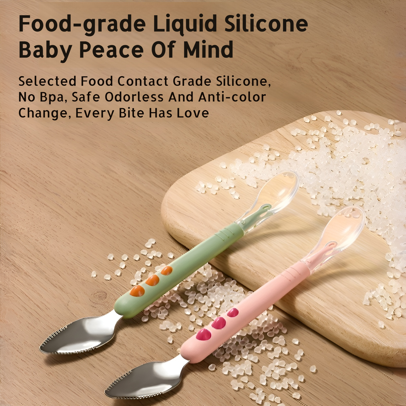 Safe and durable baby feeding spoon set