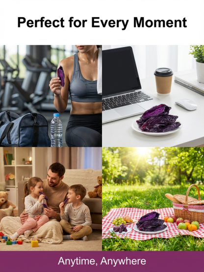  [0 Sugar 0 Fat] California Organic Soft Dried Purple Sweet Potato | 0 Additives | High AnthocyaninSuperfood | High Fiber for Digestion | Non-GMO Gluten Free 🍠💜