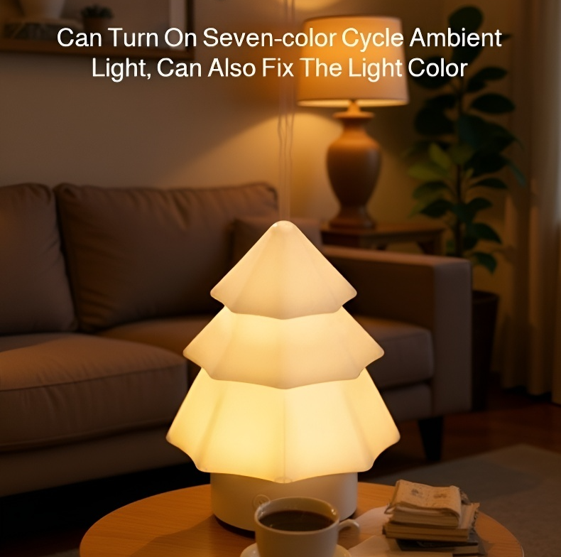 Close-up of Christmas tree diffuser with LED lights