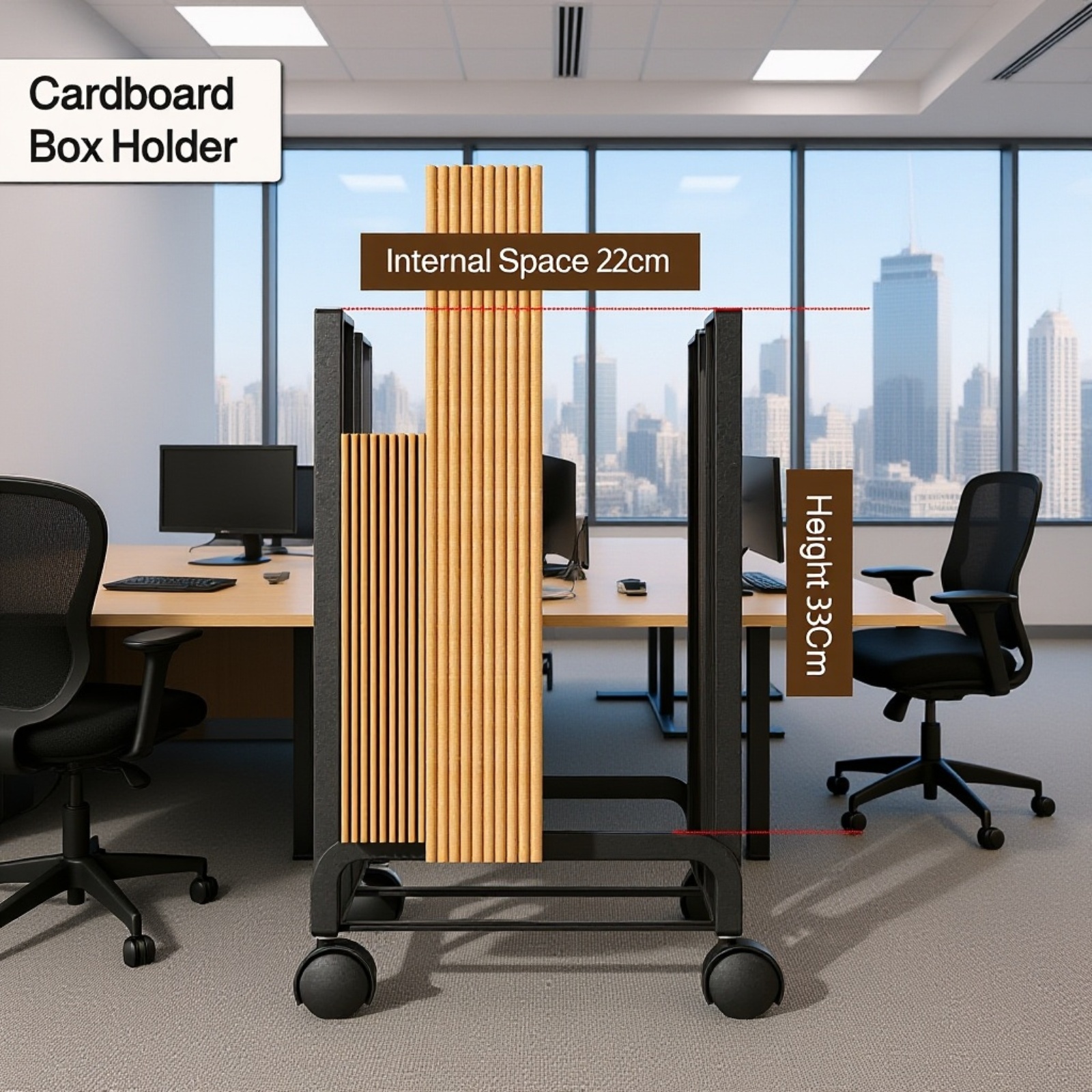 Easy-to-move storage rack for cardboard