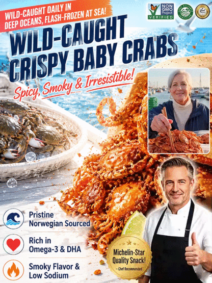[Freshly Caught Deep-Sea Crab with Plenty of Meat] Spicy  Crispy  Ready-to-Eat Baby Crabs 
