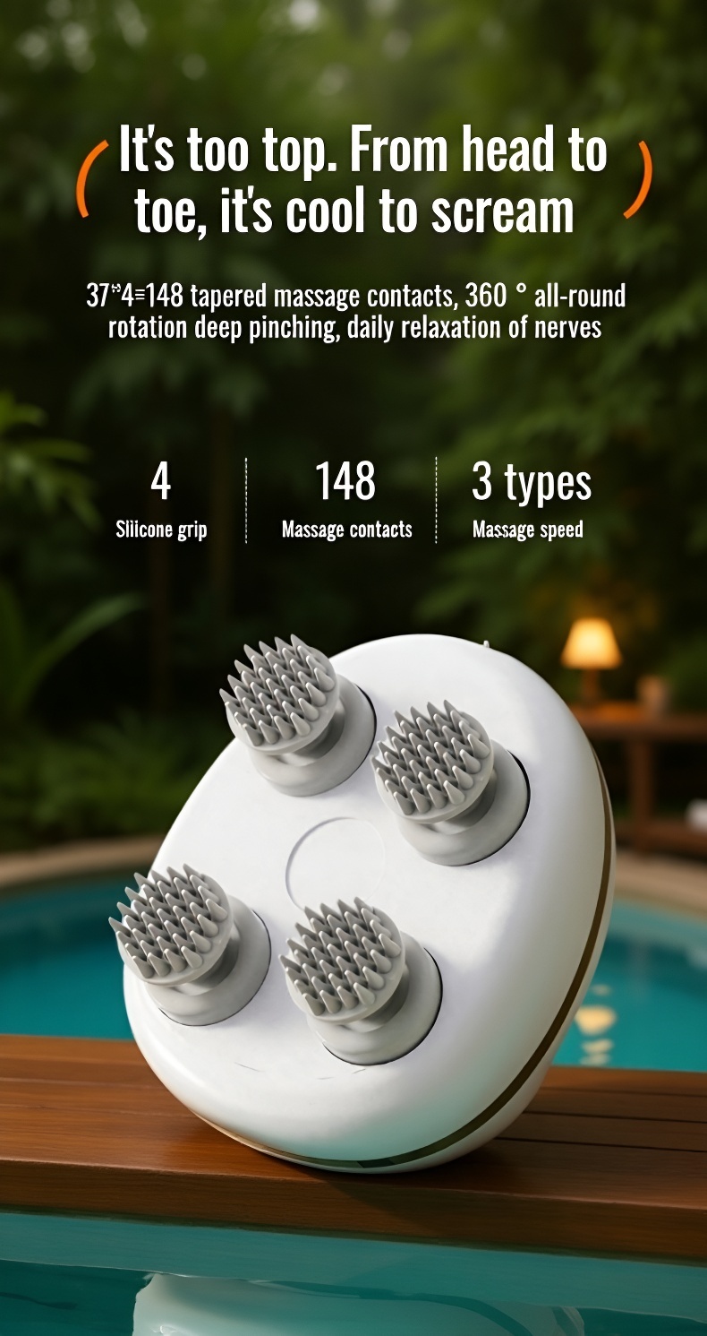 Handheld Electric Scalp Massager with Smart Features