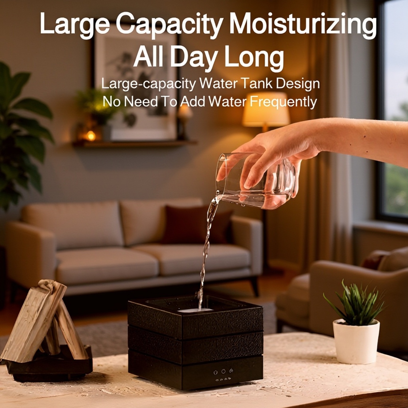 Stylish aroma diffuser releasing scented mist