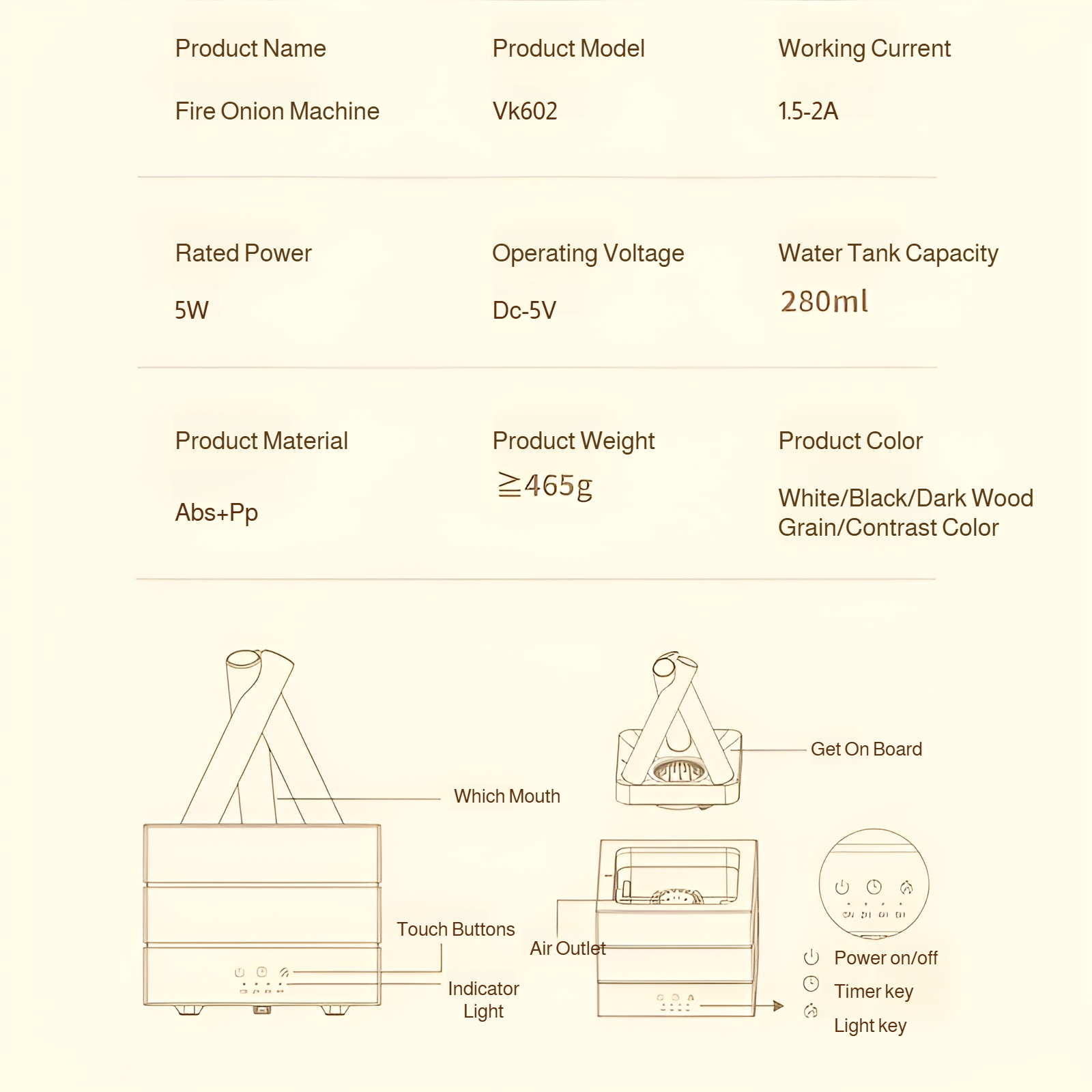 Elegant design of the Three-Gear Timer Aroma Diffuser