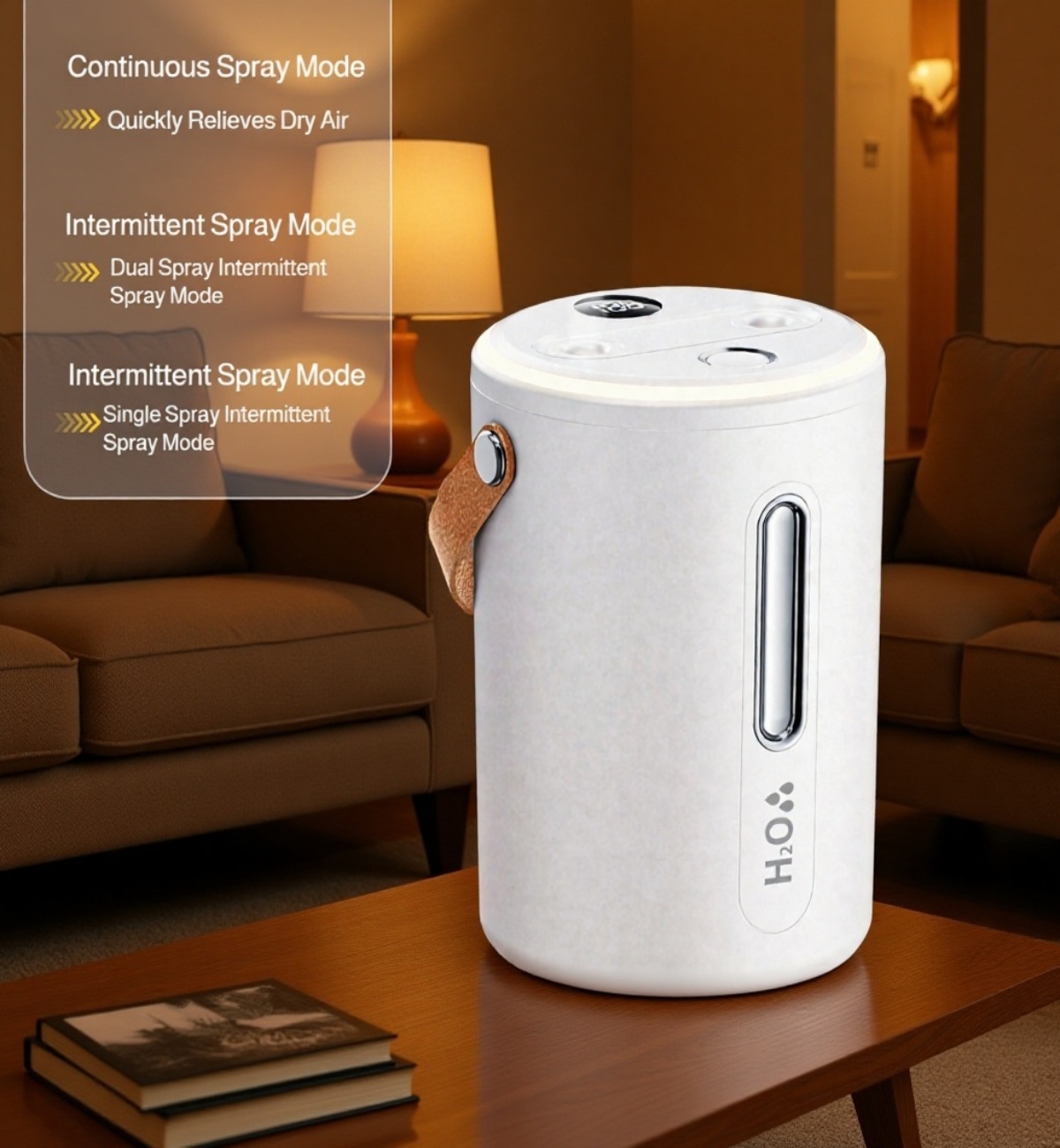 Top view of humidifier water tank showing large capacity