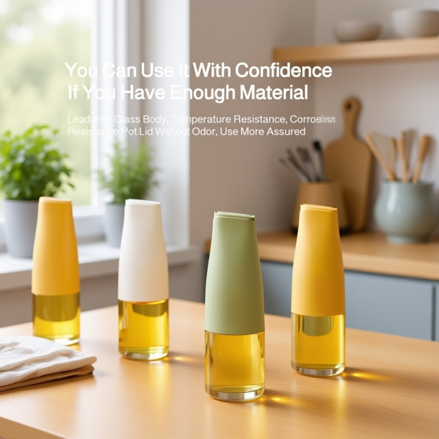  Multipurpose Seasoning Bottle, Glass Container for Oil, Soy Sauce, Vinegar