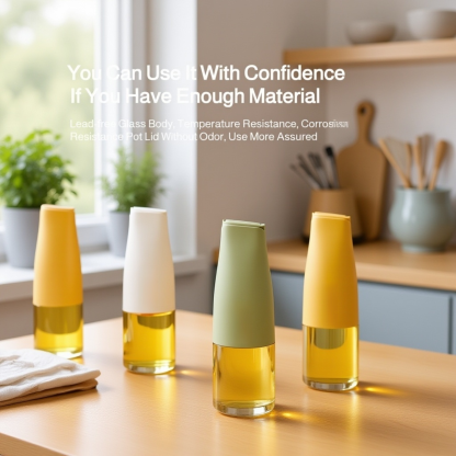  Multipurpose Seasoning Bottle, Glass Container for Oil, Soy Sauce, Vinegar