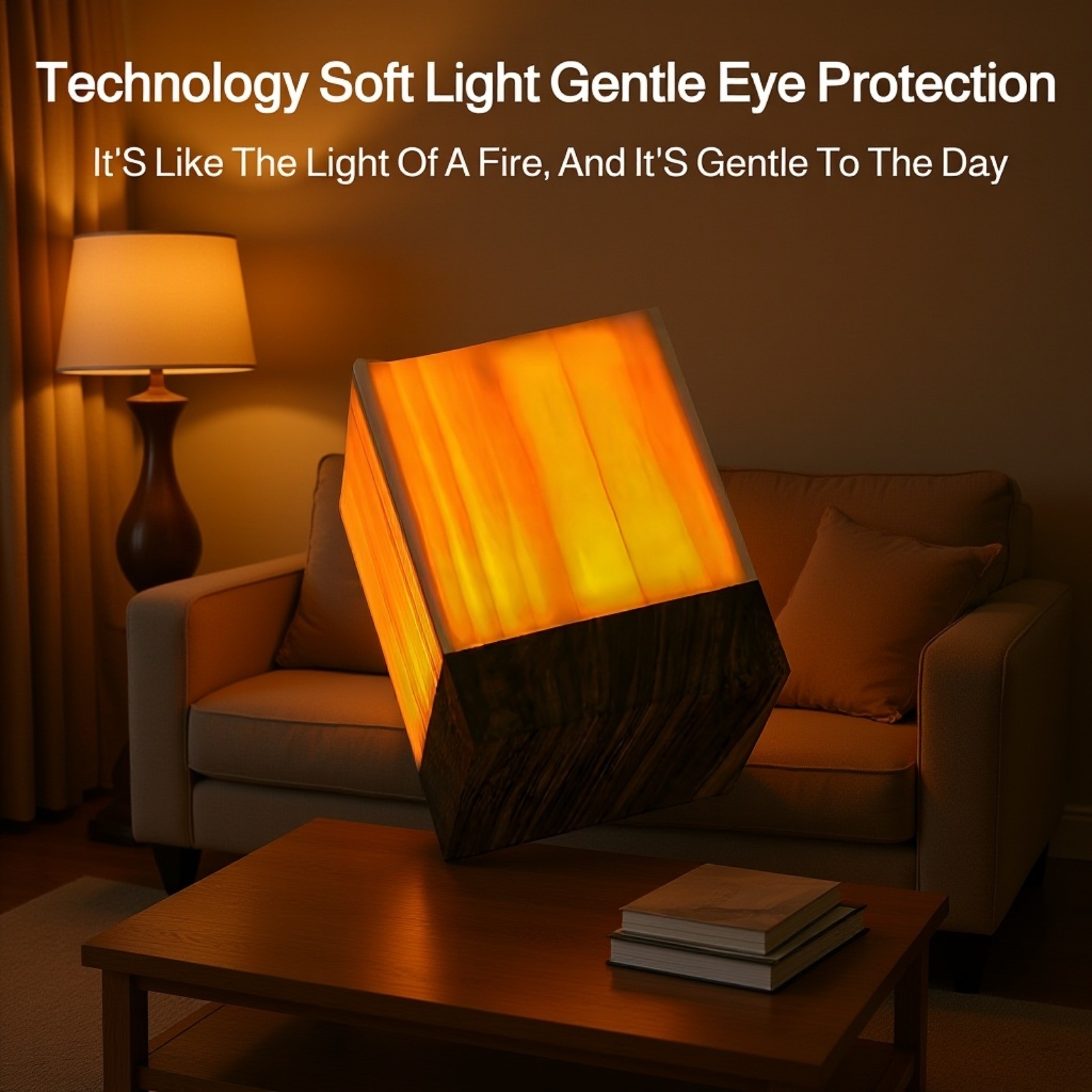 Natural Wooden LED Night Light for Bedroom, Study, and Camping