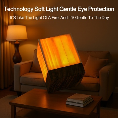 Natural Wooden LED Night Light for Bedroom, Study, and Camping