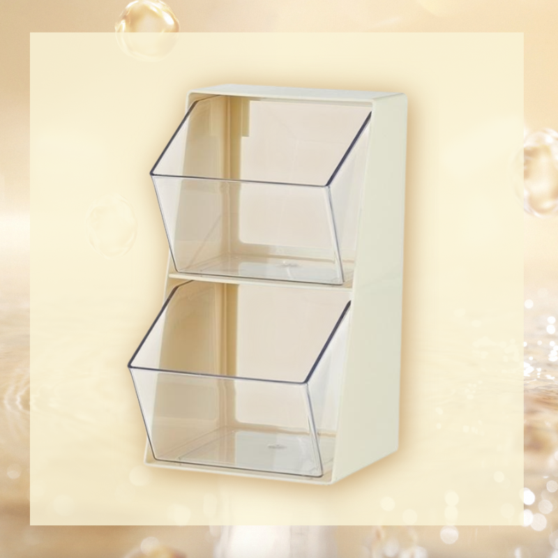 Transparent Tea & Coffee Storage Rack with Lid, Desktop Ladder Display Organizer