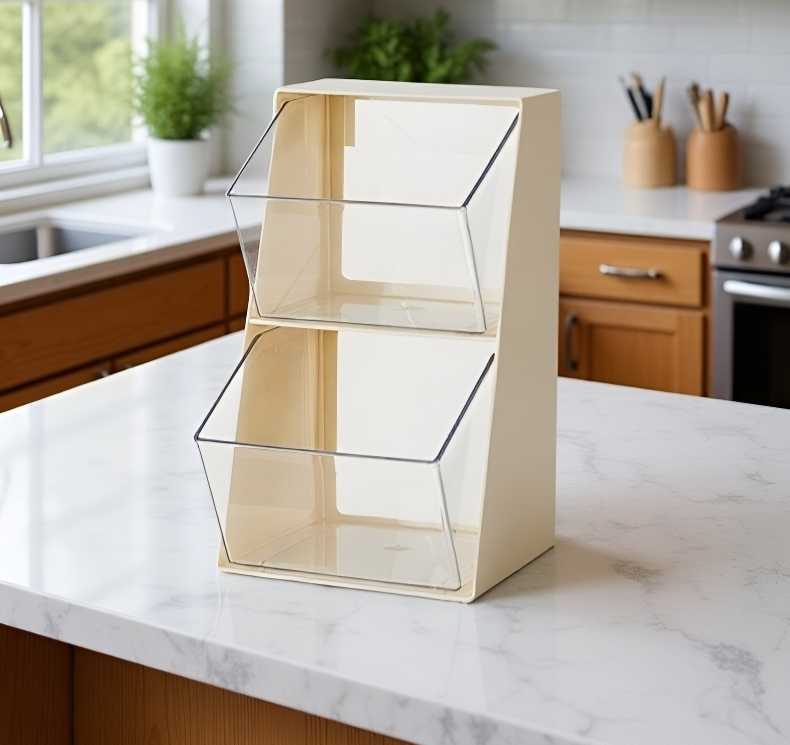 Desktop ladder display organizer for tea and coffee