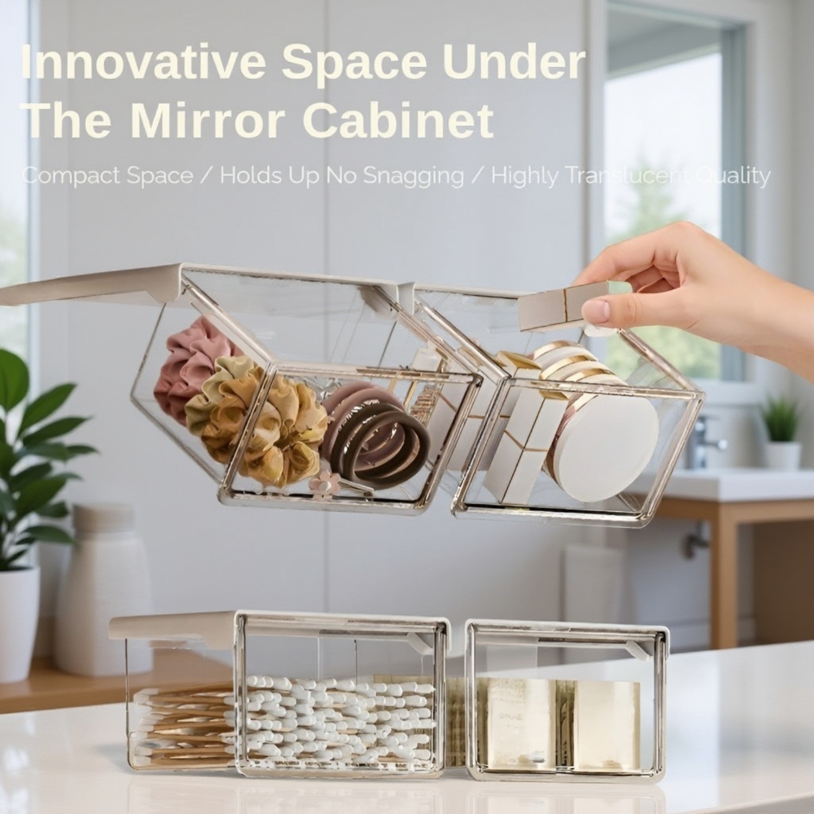 Transparent 33° Tilt Storage Organizer for Desk close-up view