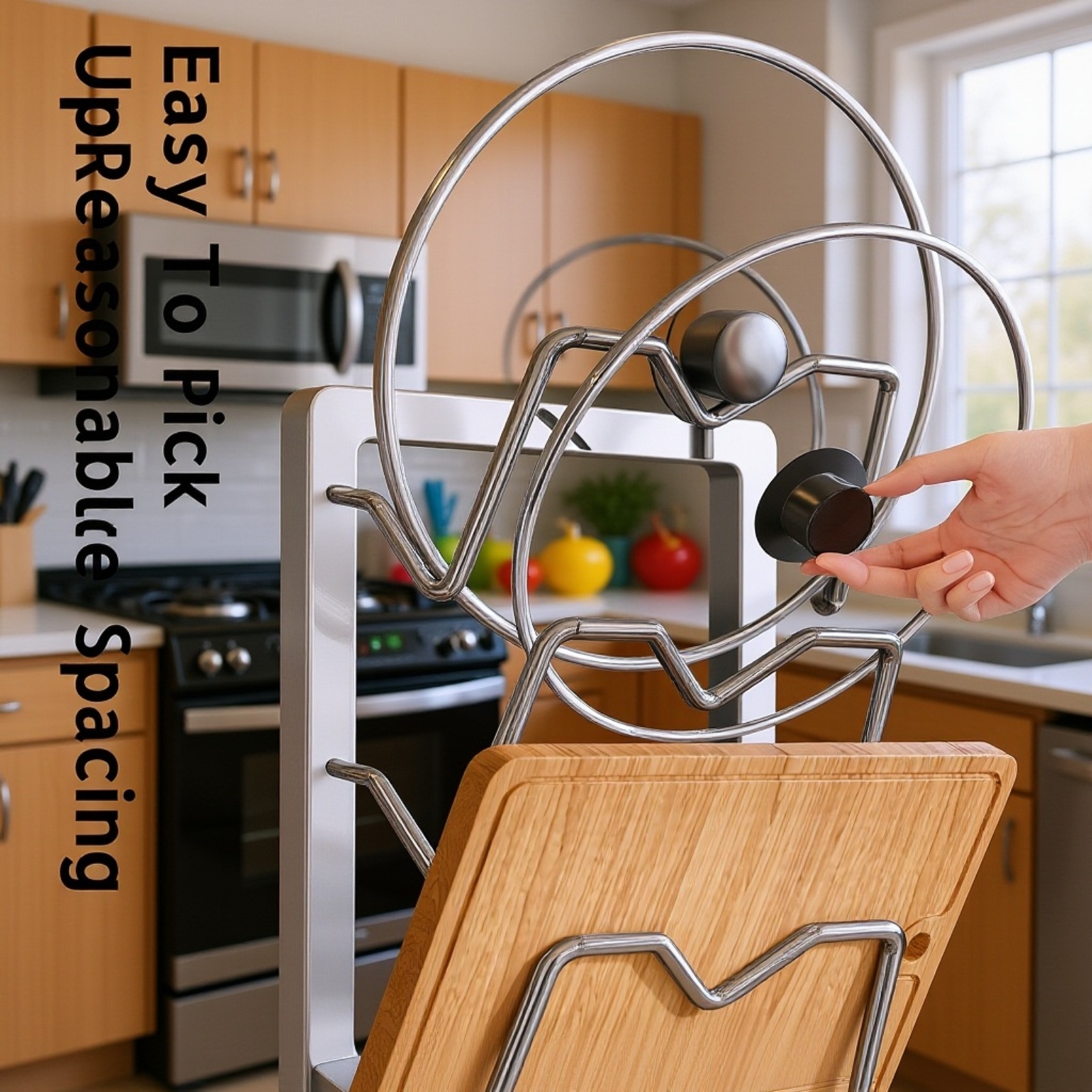Multifunctional Kitchen Countertop Pot Lid and Spoon Rack