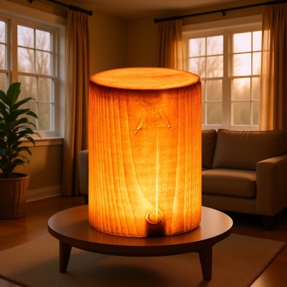Natural Wooden LED Night Light for Bedroom, Study, and Camping