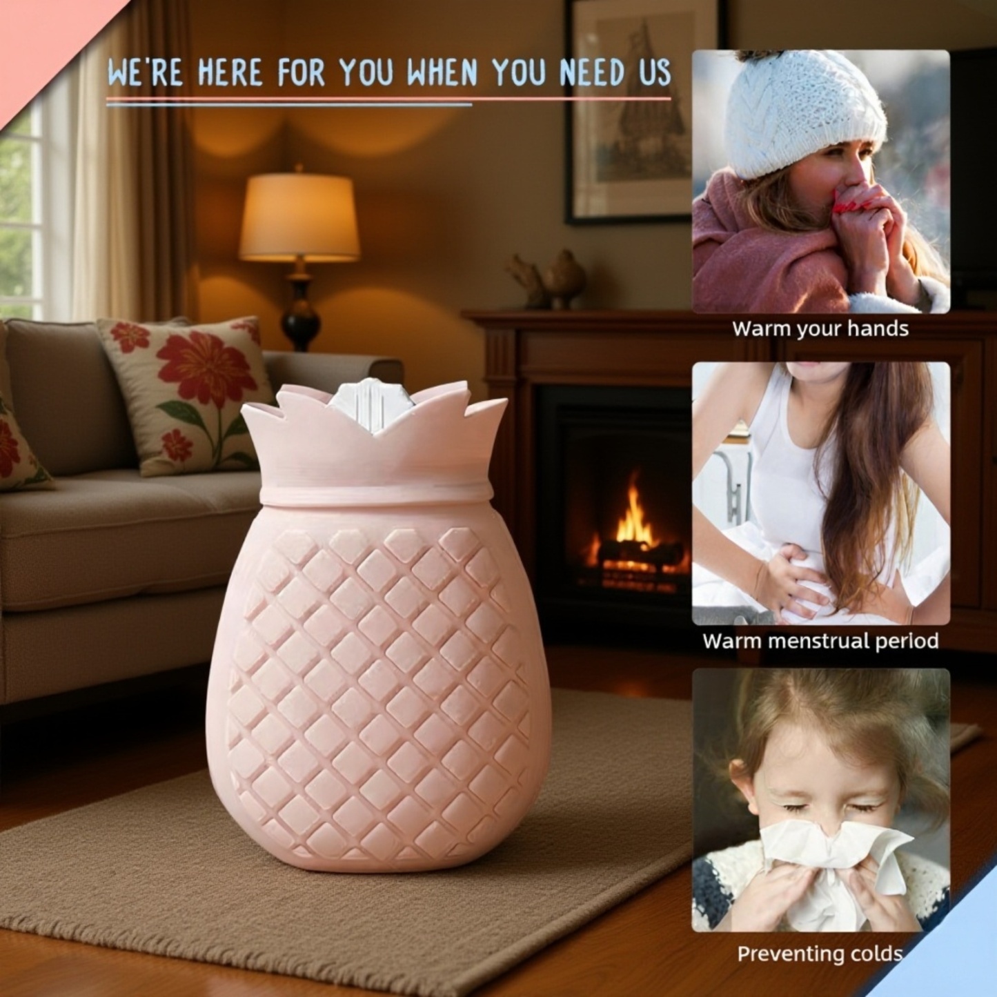 Odorless Silicone Hot Water Bottle, Easy Water Filling, Warm Belly for Outdoor Sports