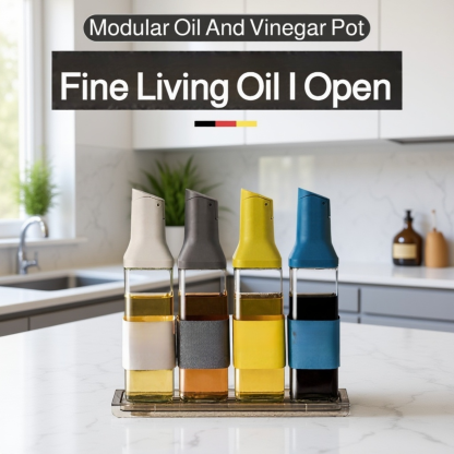  Multipurpose Seasoning Bottle, Glass Container for Oil, Soy Sauce, Vinegar