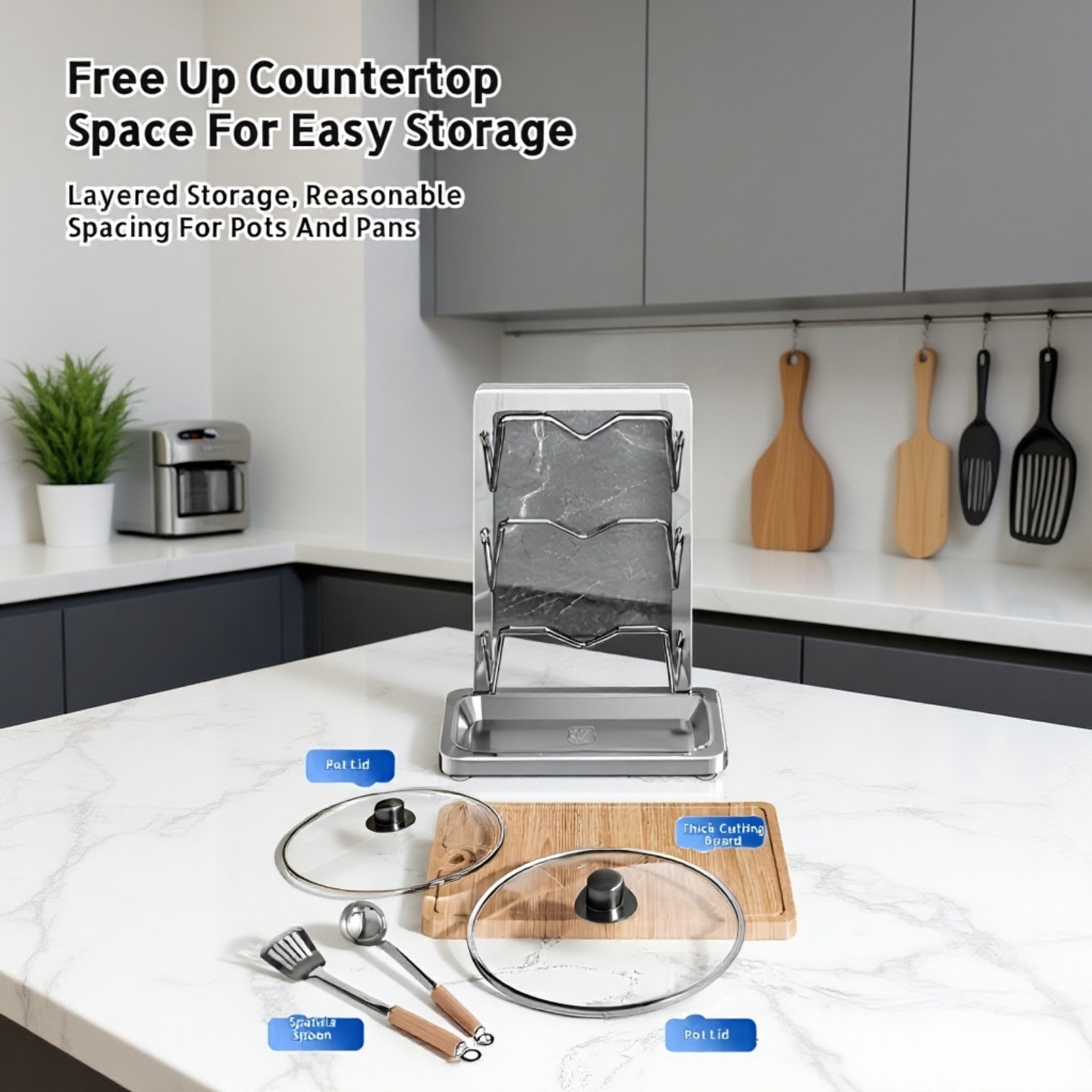 Modern countertop organizer for kitchen tools
