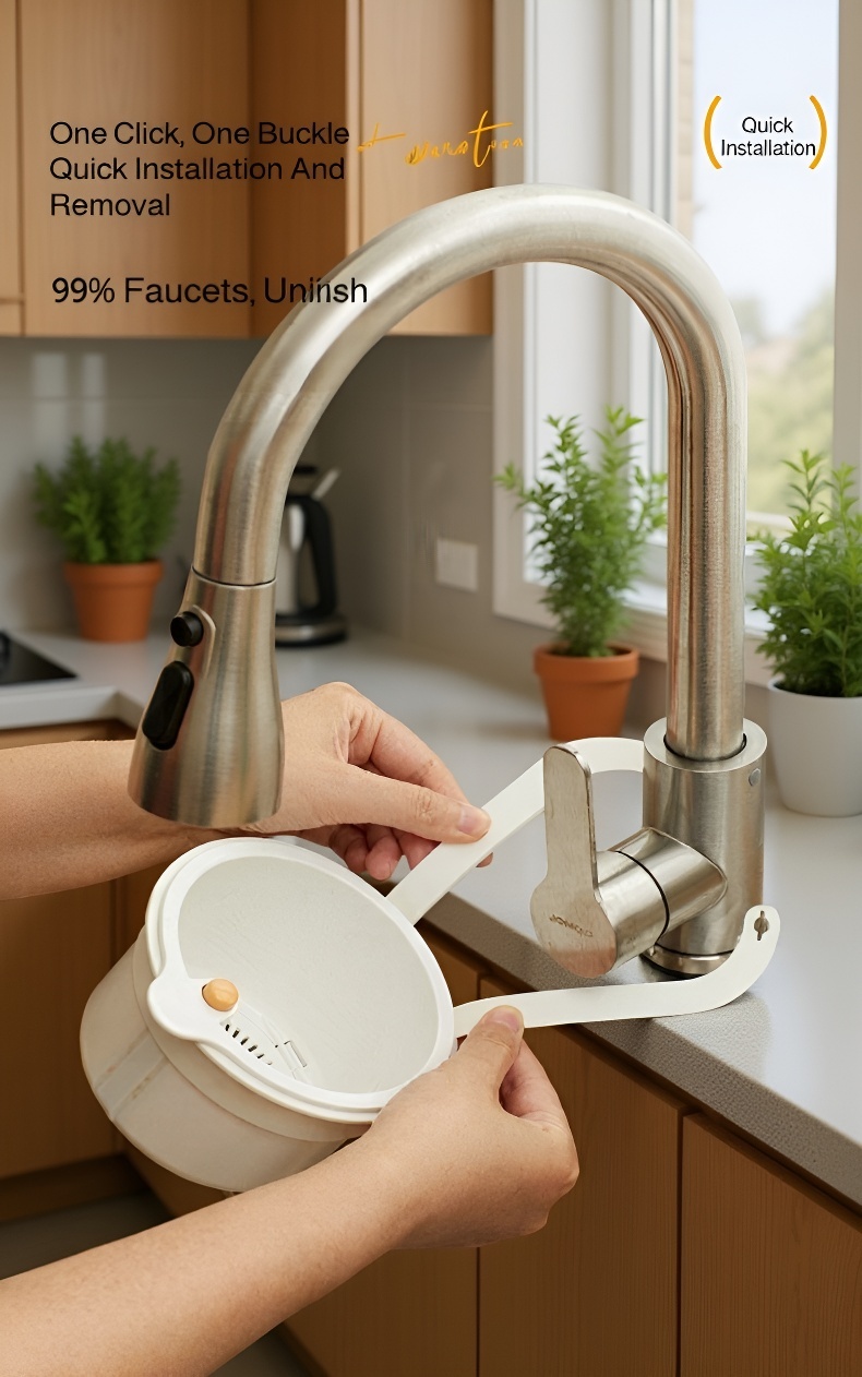 Basket with water filter for clean kitchen sink