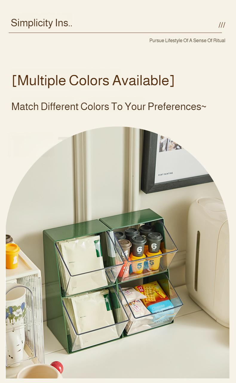 Clear display rack for tea bags and coffee pods