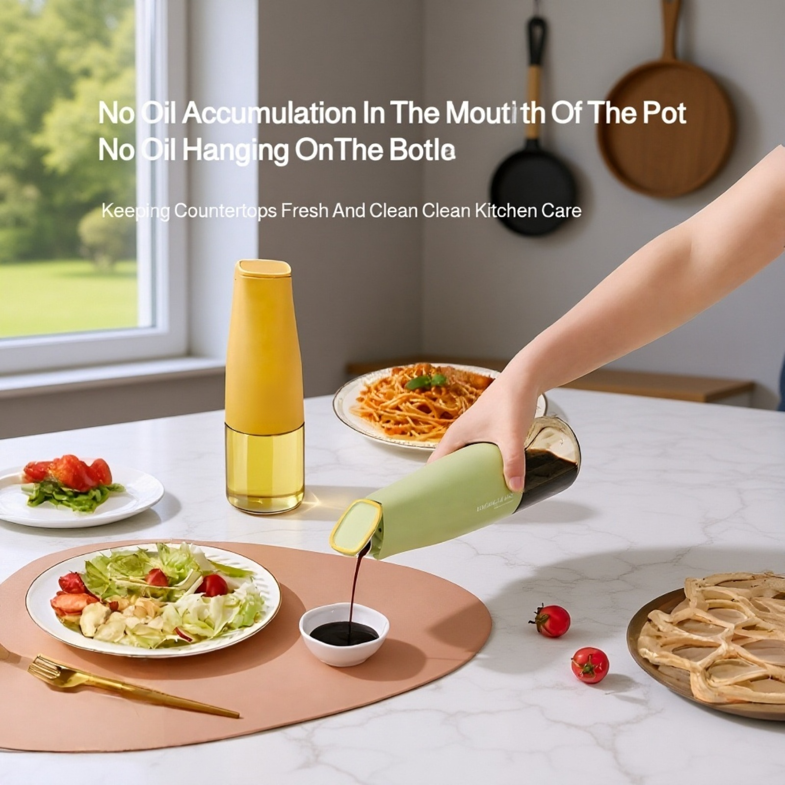  Multipurpose Seasoning Bottle, Glass Container for Oil, Soy Sauce, Vinegar