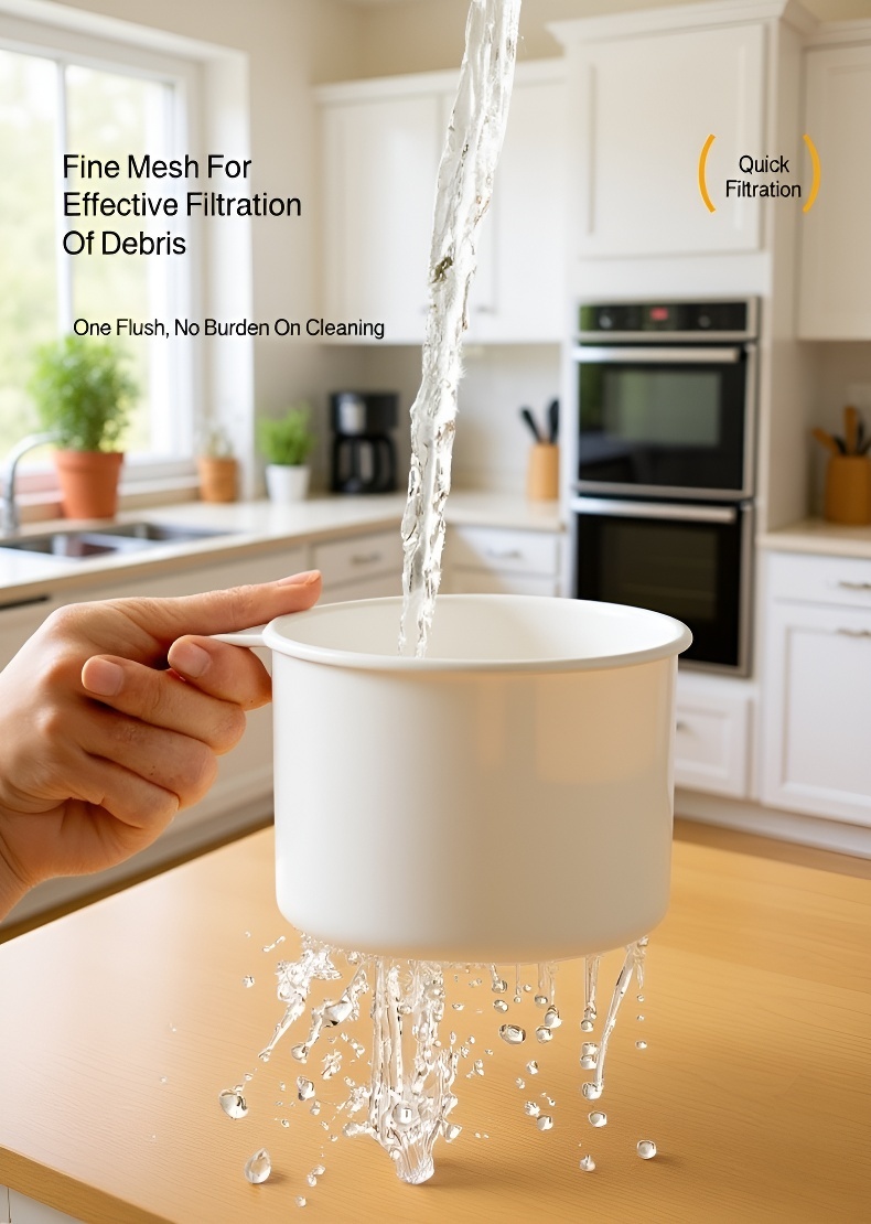 Kitchen sink drainage basket holding food scraps