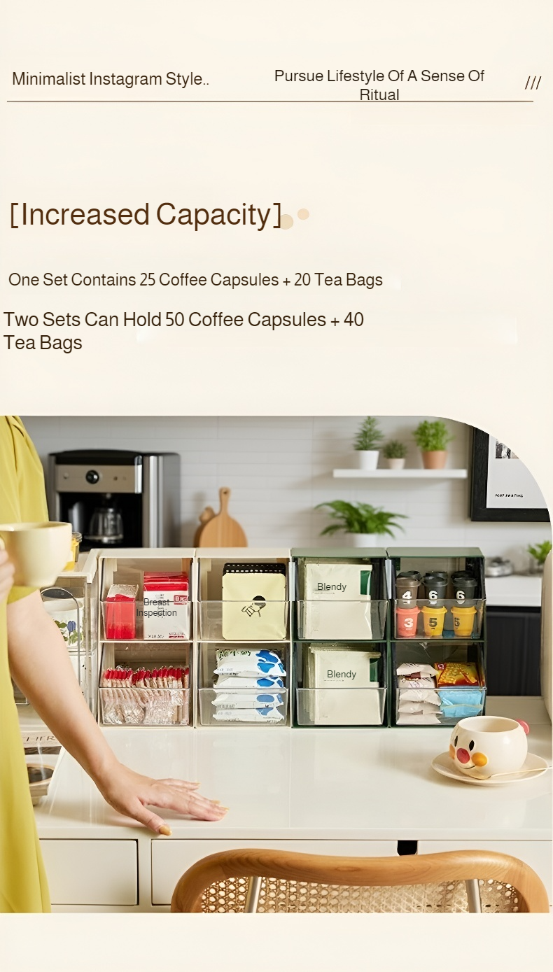 Stylish clear desktop organizer for drinks