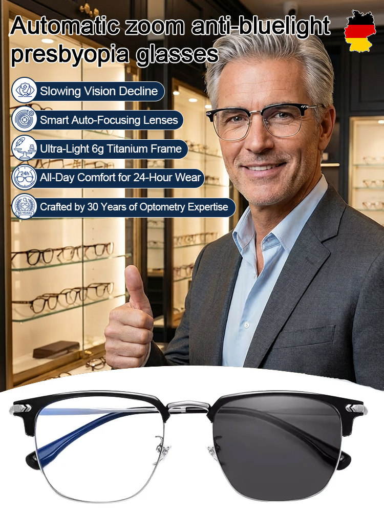 【No eye exam required】Ultra-lightweight adaptive reading glasses with blue light filter✨Automatically adjusts to your eyesight within0.01 seconds, covering a vision range of 0–1000 degrees (up to +10.00 diopters)
