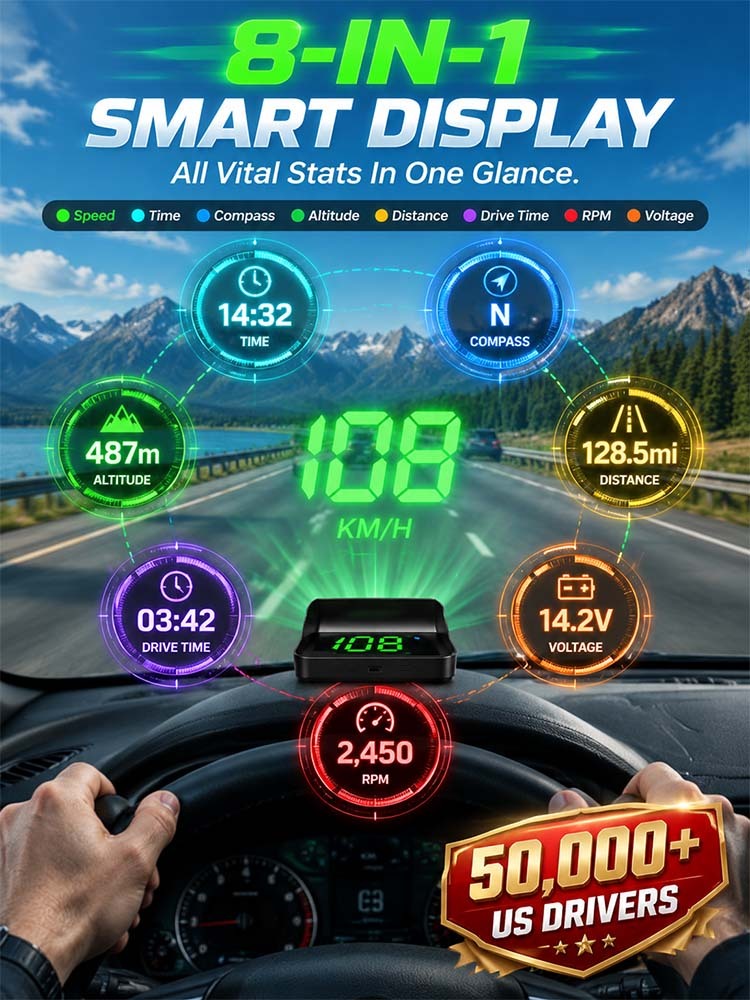 Silicon Valley Tech Futuristic Car HUD | 0-Latency Navigation & Safe Driving System