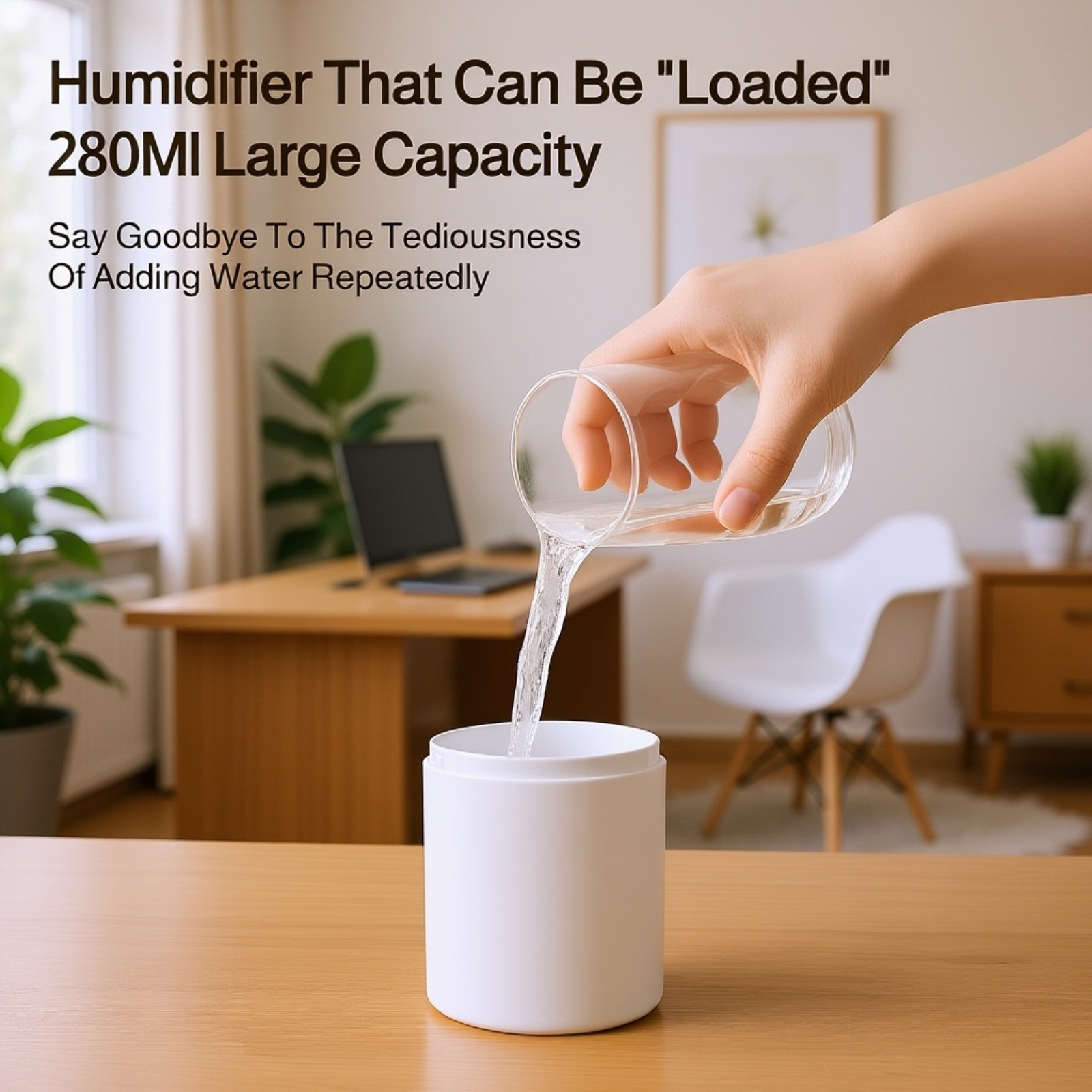  Extra-Large Capacity USB Mini Dual-Jet Humidifier with Silent Night Light