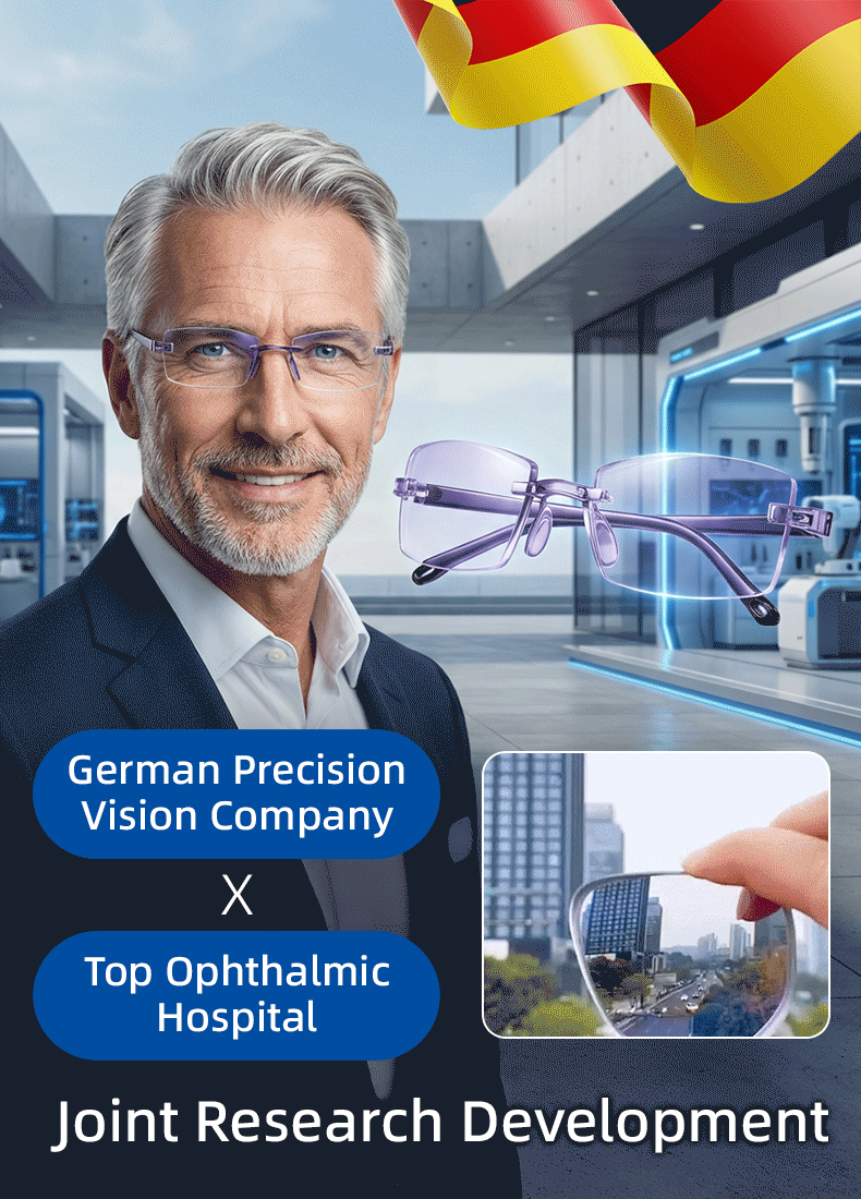 Smart Multifocal Progressive Reading Glasses | Auto-Adjusting & Blue Light Blocking✨Automatically adjusts to your eyesight within0.01 seconds, covering a vision range of 0–1000 degrees 