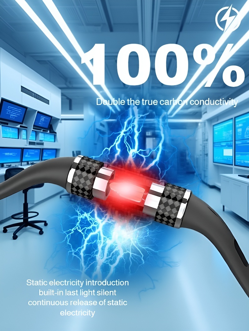 Carbon fiber anti-static wristband with adjustable strap